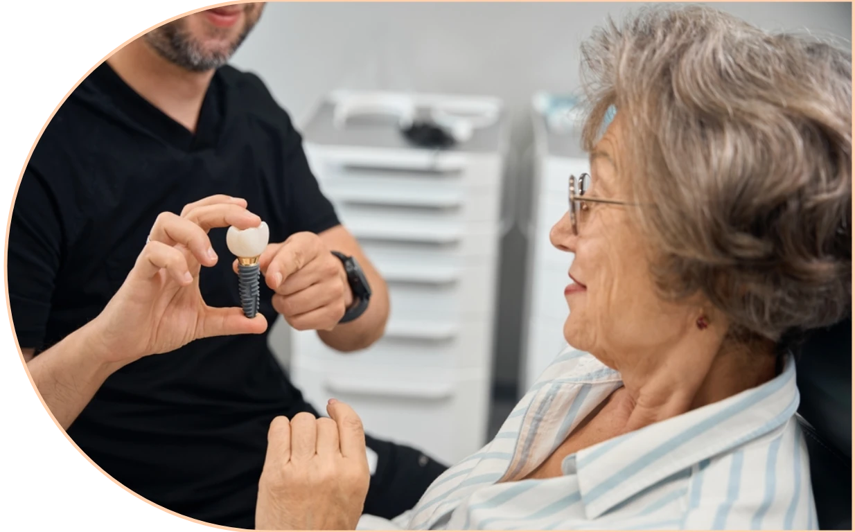 Custom made Implants to match your other teeth.